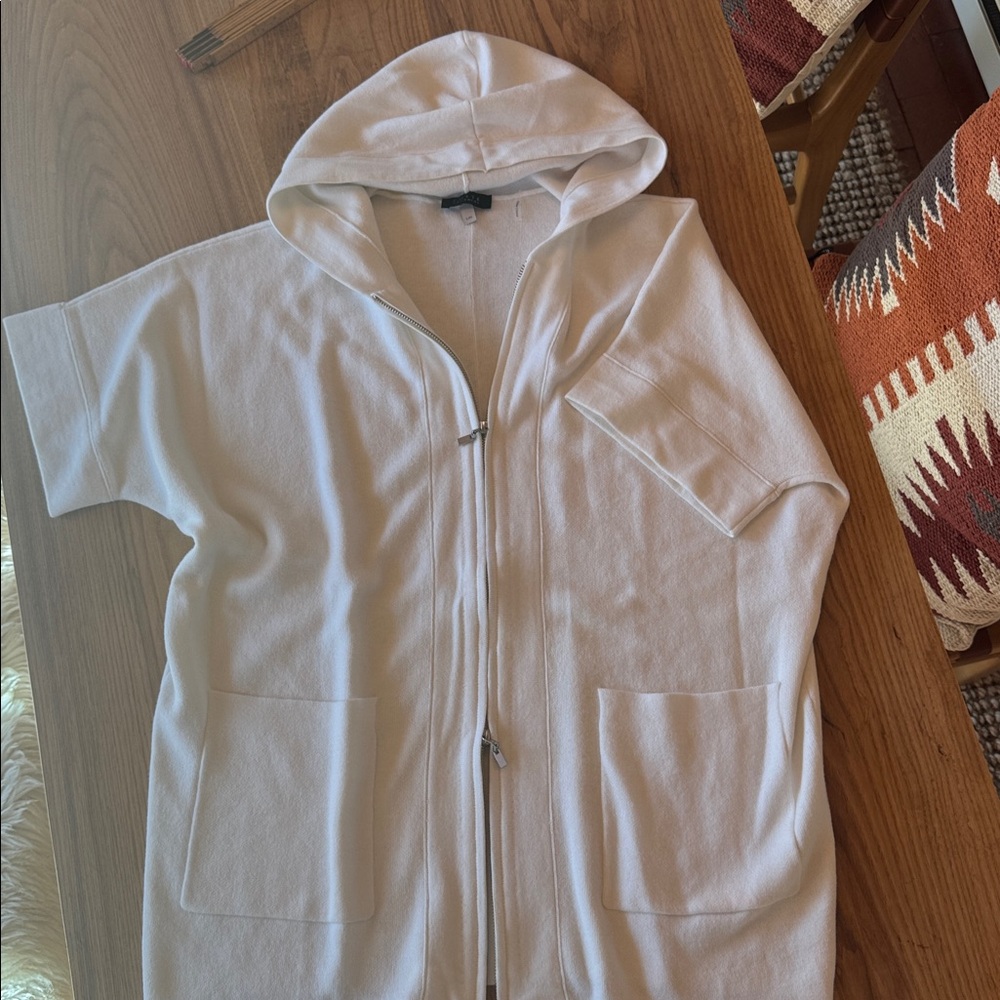 Forte Cashmere Hoodie. Cream. Size Large. NWOT